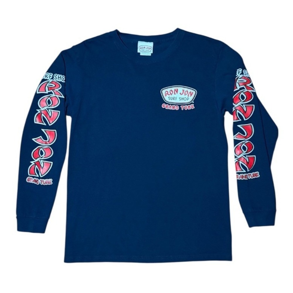 Vintage 90s Y2K Ron Jon Surf Beach Shop Grand Turk Long Sleeve Graphic Shirt